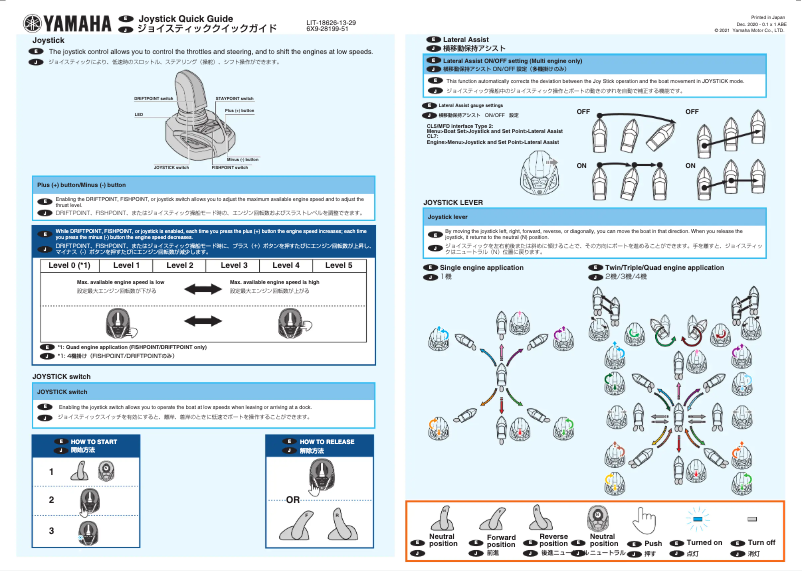 Page 1 de la notice Manuel utilisateur Yamaha Joystick (2021)