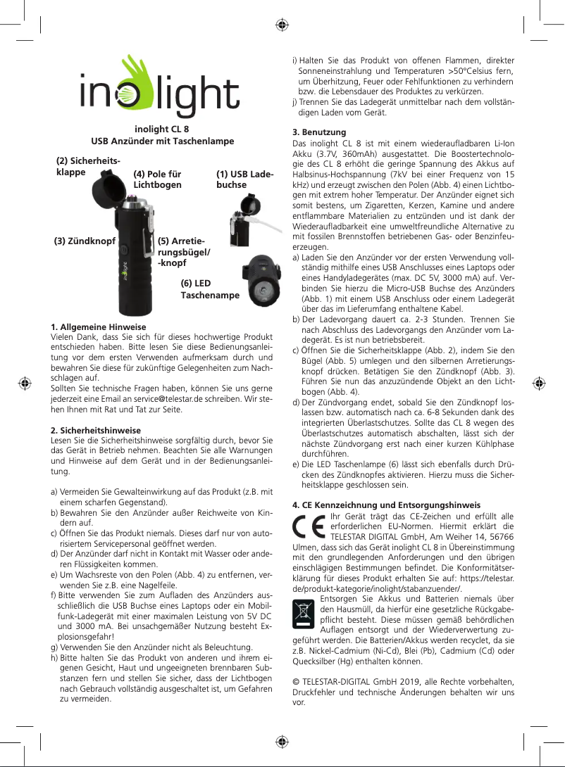 Page 1 de la notice Manuel utilisateur Inolight CL 8