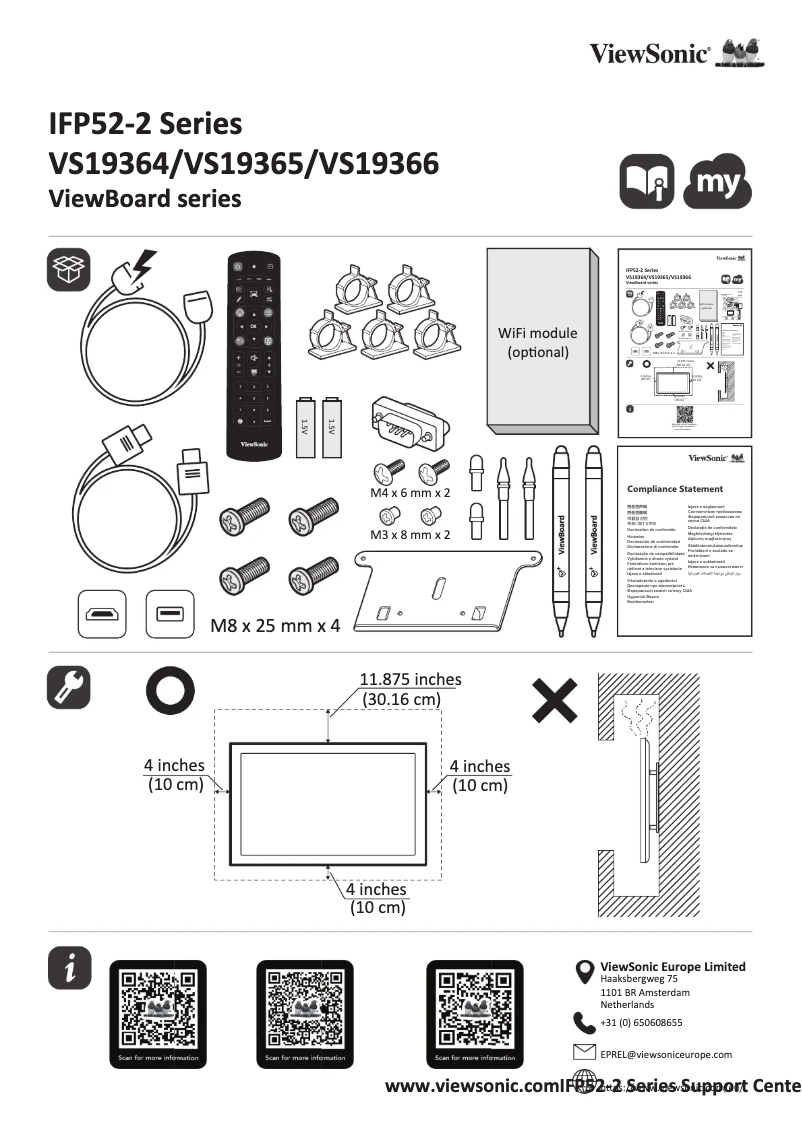 Imagen de la primera página del manual del dispositivo ViewBoard IFP6552-2F