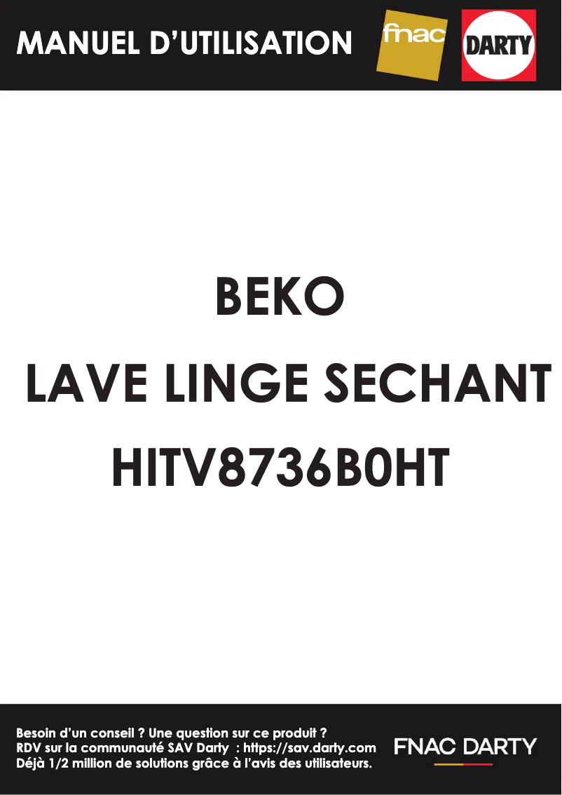 Page 1 de la notice Fiche technique Beko HITV 8736B0 HT