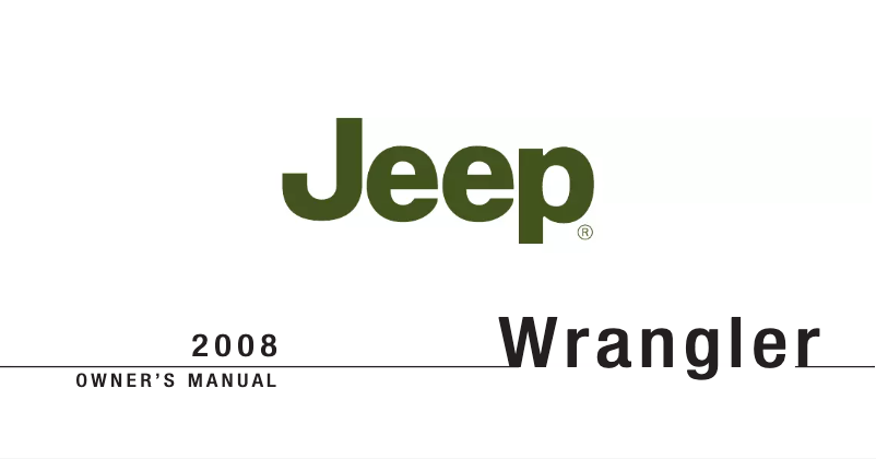 Page 1 de la notice Manuel utilisateur Jeep Wrangler Unlimited (2008)