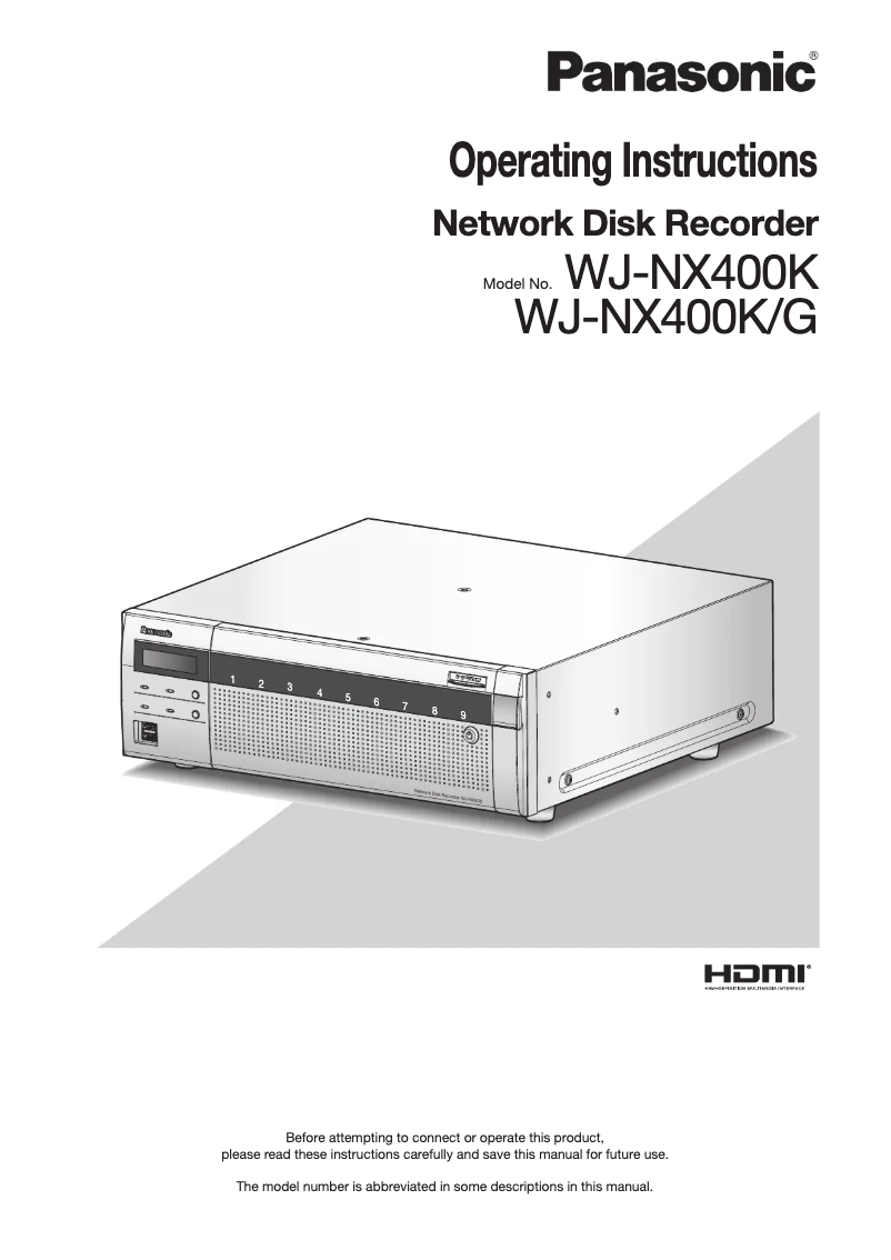 Page 1 de la notice Manuel utilisateur Panasonic WJ-NX400