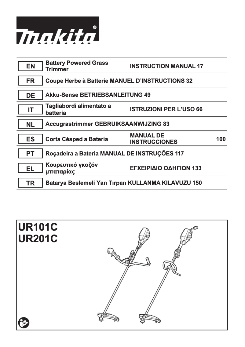 Page 1 de la notice Fiche technique Makita UR101CZ