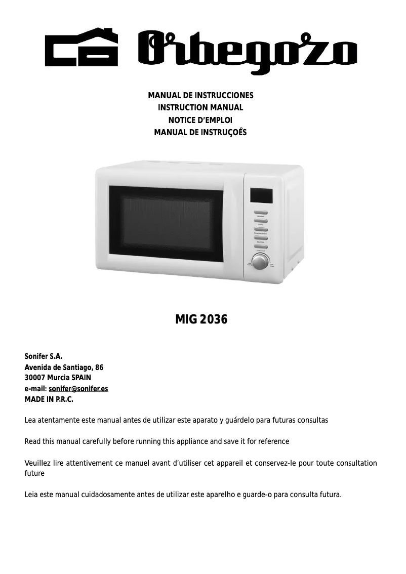 Image de la première page du manuel de l'appareil MIG 2036