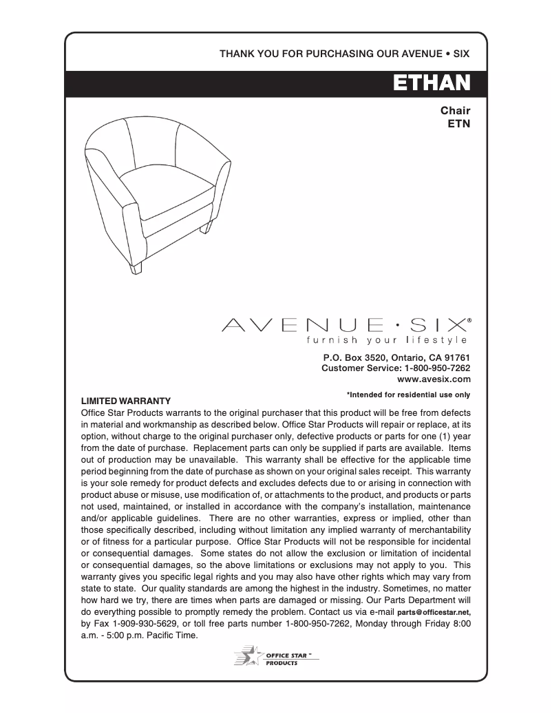 Page n°1 - Manuel utilisateur Ave Six Ethan ETNL37