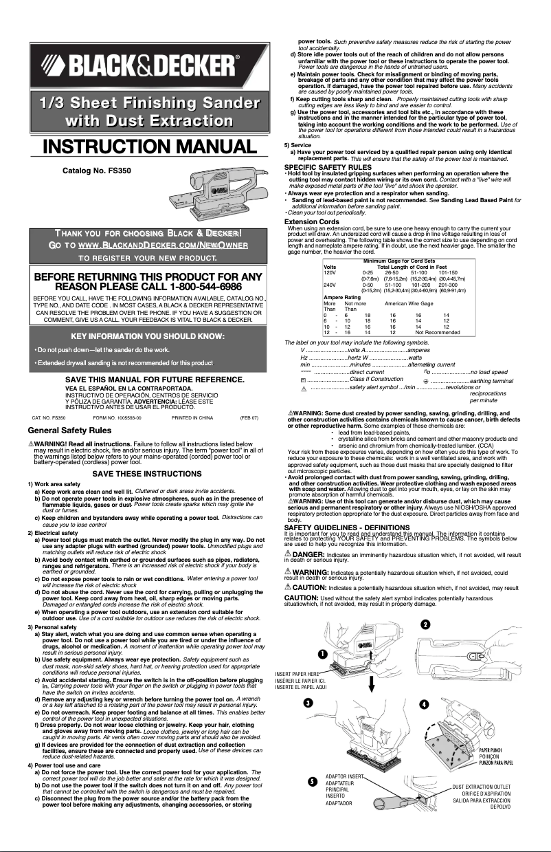 Page 1 de la notice Manuel utilisateur Black & Decker FS350