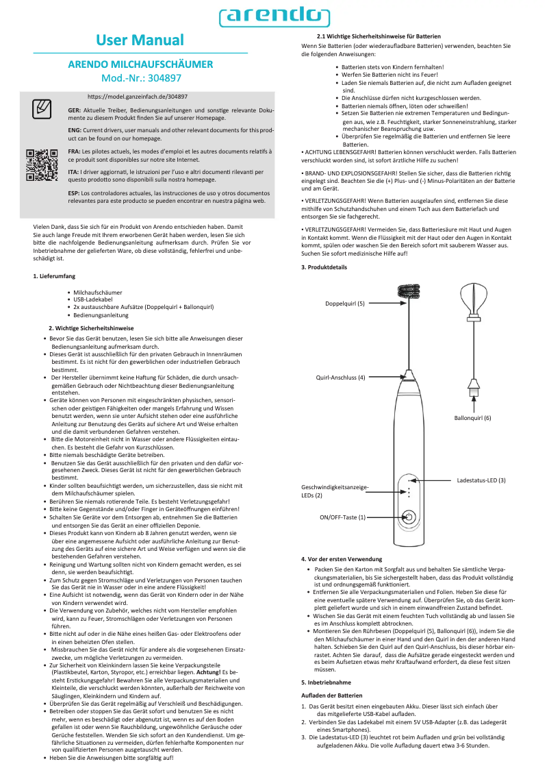 Image de la première page du manuel de l'appareil Milkloud 304897