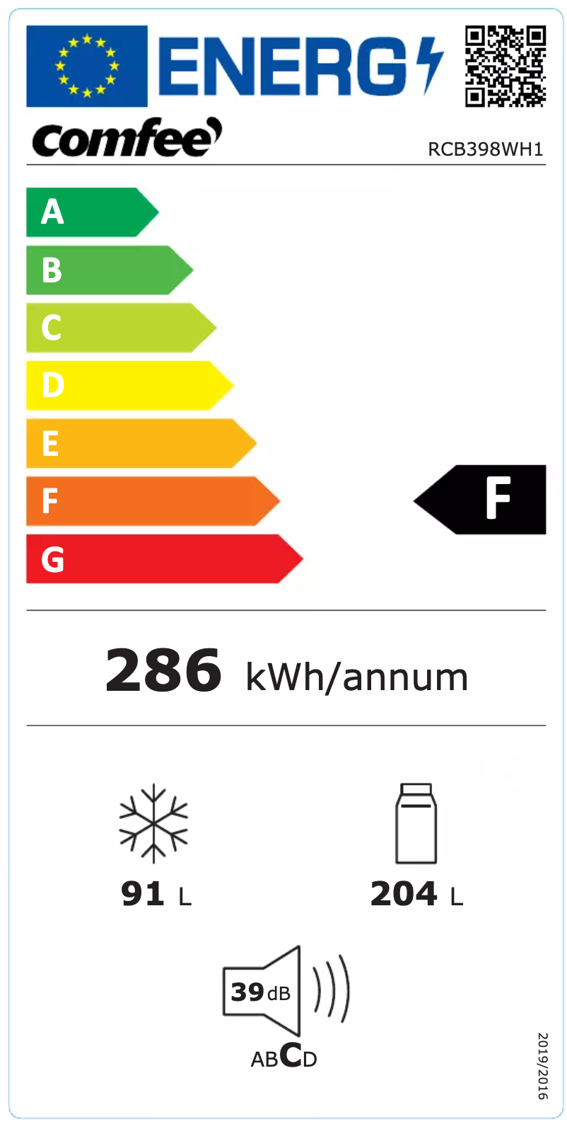 Page n°1 - Manuel utilisateur Comfee RCB398WH1