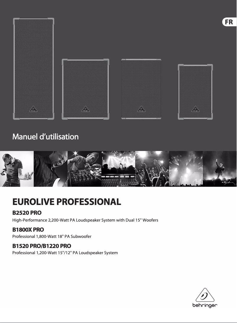 Image de la première page du manuel de l'appareil B1800X PRO