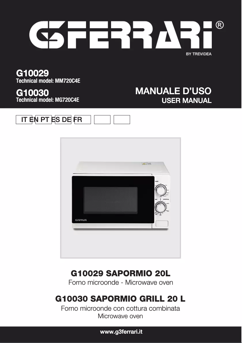 Imagen de la primera página del manual del dispositivo Sapormio G10029