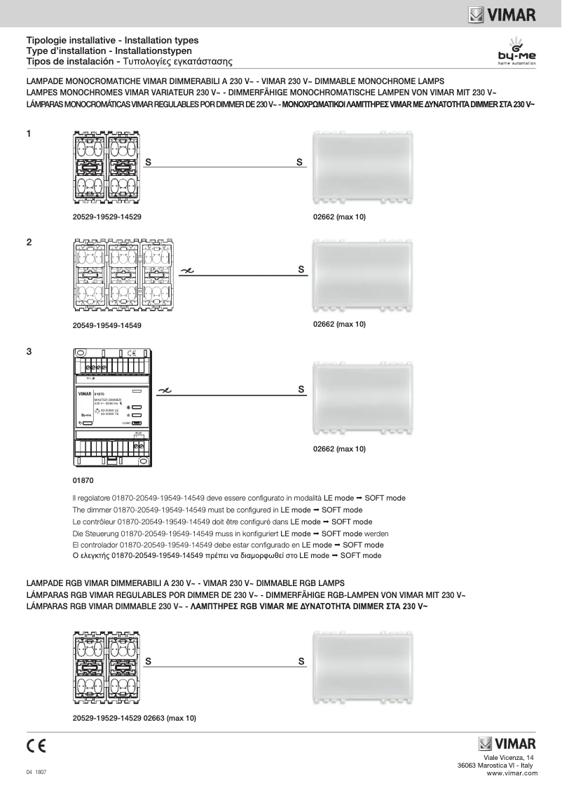 Page 1 de la notice Guide d'installation Vimar 20549