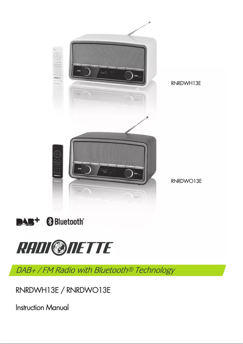 Page 1 de la notice Manuel utilisateur Radionette RNRDWO13E