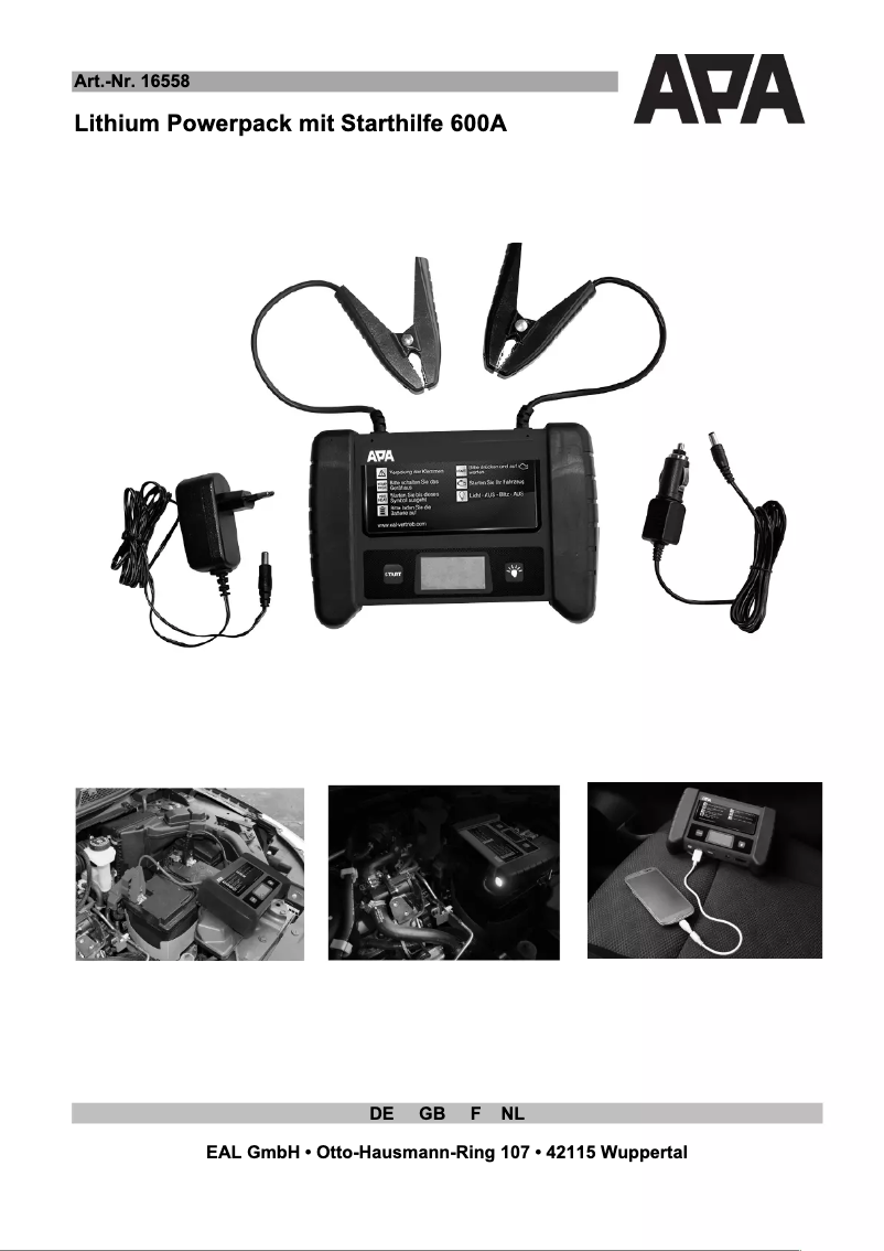 Page 1 de la notice Manuel utilisateur APA LI600A