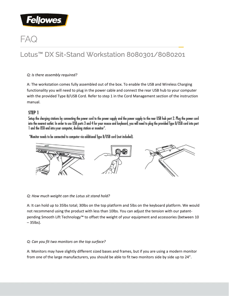 Page 1 de la notice FAQ Fellowes Lotus DX