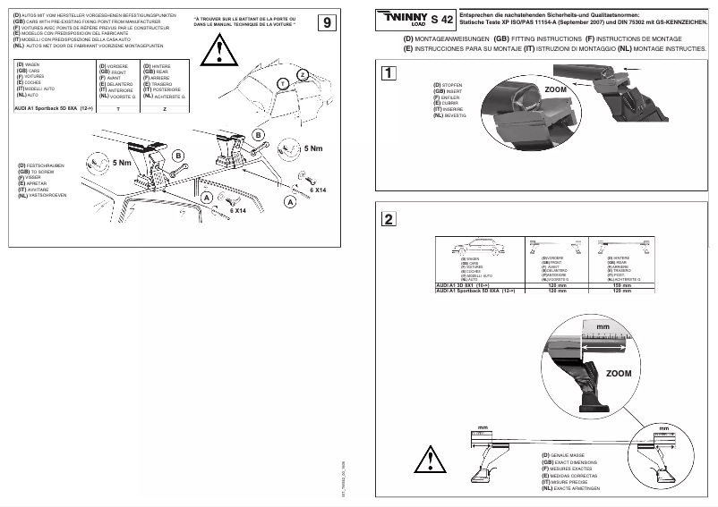 Page 1 de la notice Manuel utilisateur Twinny Load S 42