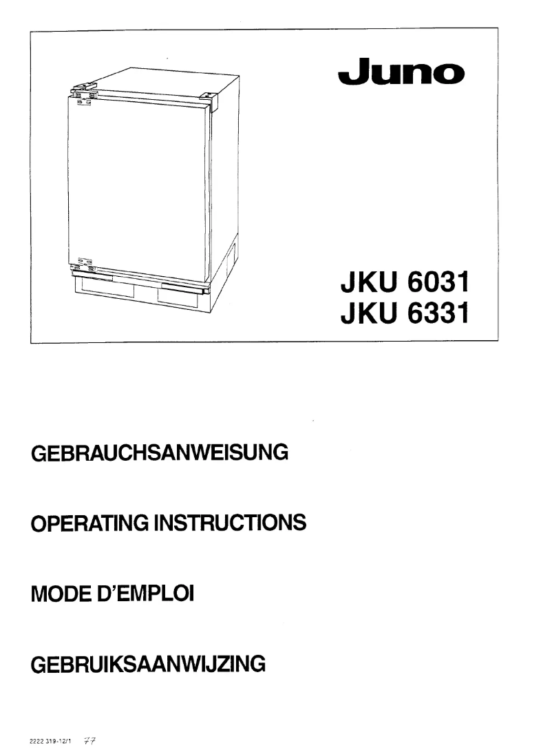 Page 1 de la notice Manuel utilisateur Juno JKU6331