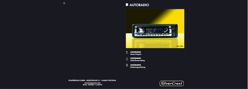 Page n°1 - Manuel utilisateur SilverCrest KH 2381