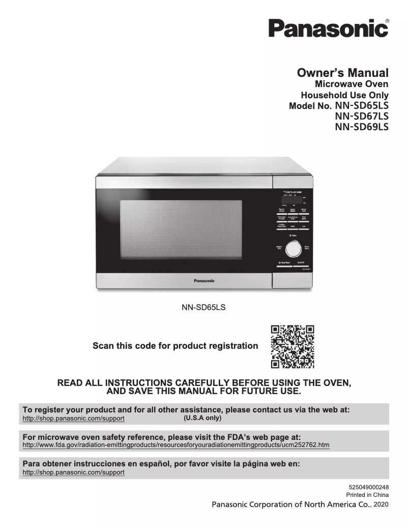 Page 1 de la notice Manuel utilisateur Panasonic NN-SD67LS