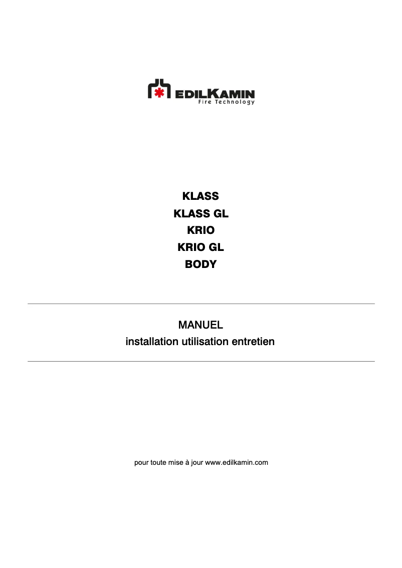 Image de la première page du manuel de l'appareil KLASS GL