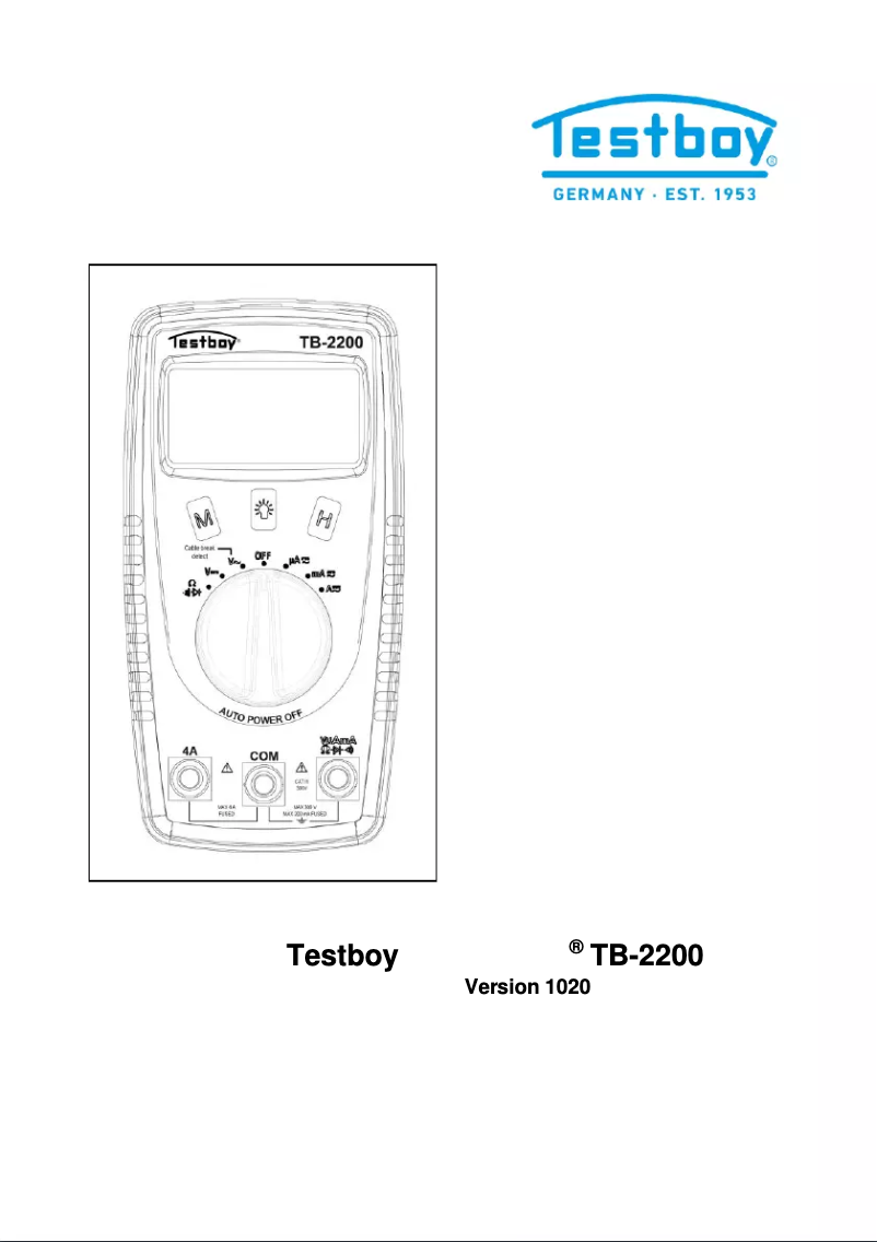 Image de la première page du manuel de l'appareil TB-2200