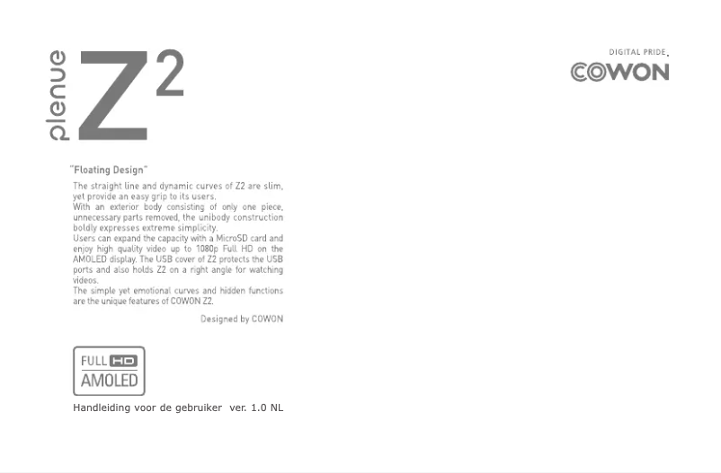 Page n°1 - Manuel utilisateur Cowon Z2 Plenue