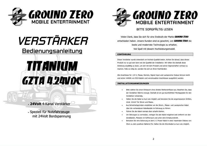 First page image of the manual for GZTA 4.24VDC