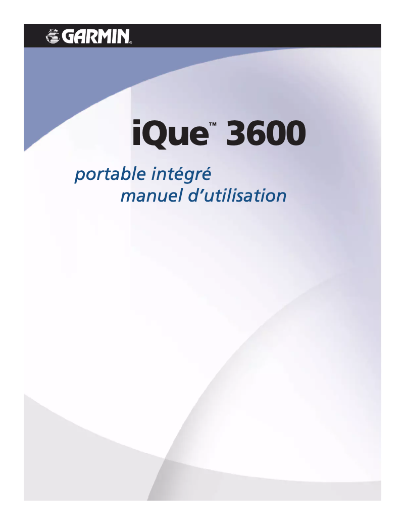 Image de la première page du manuel de l'appareil iQue 3600