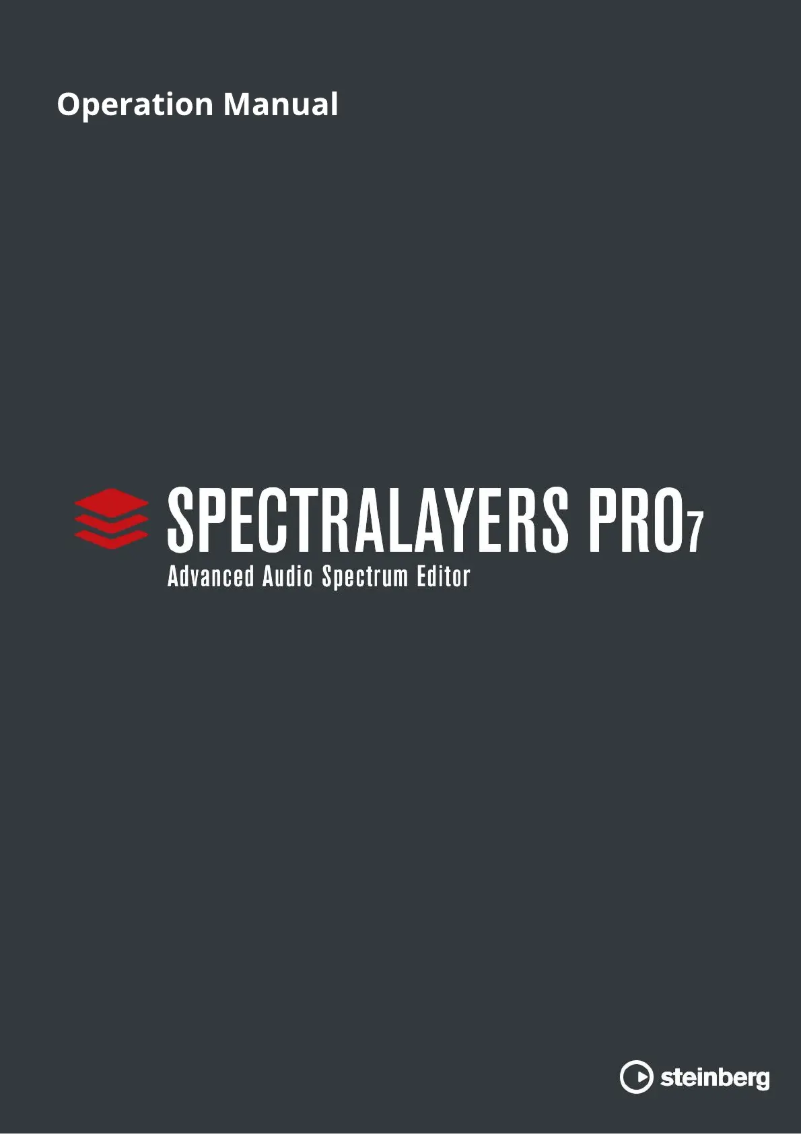 Page n°1 - Manuel utilisateur Steinberg SpectraLayers Pro 7