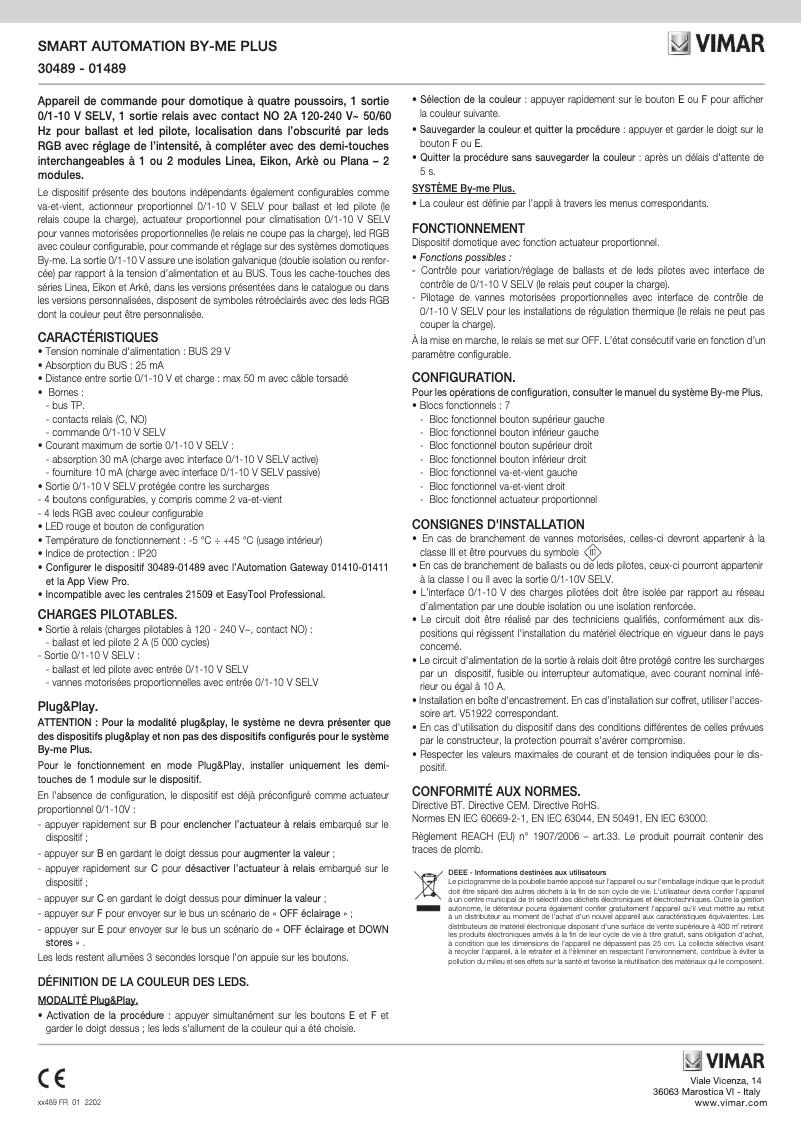 Image de la première page du manuel de l'appareil 01489