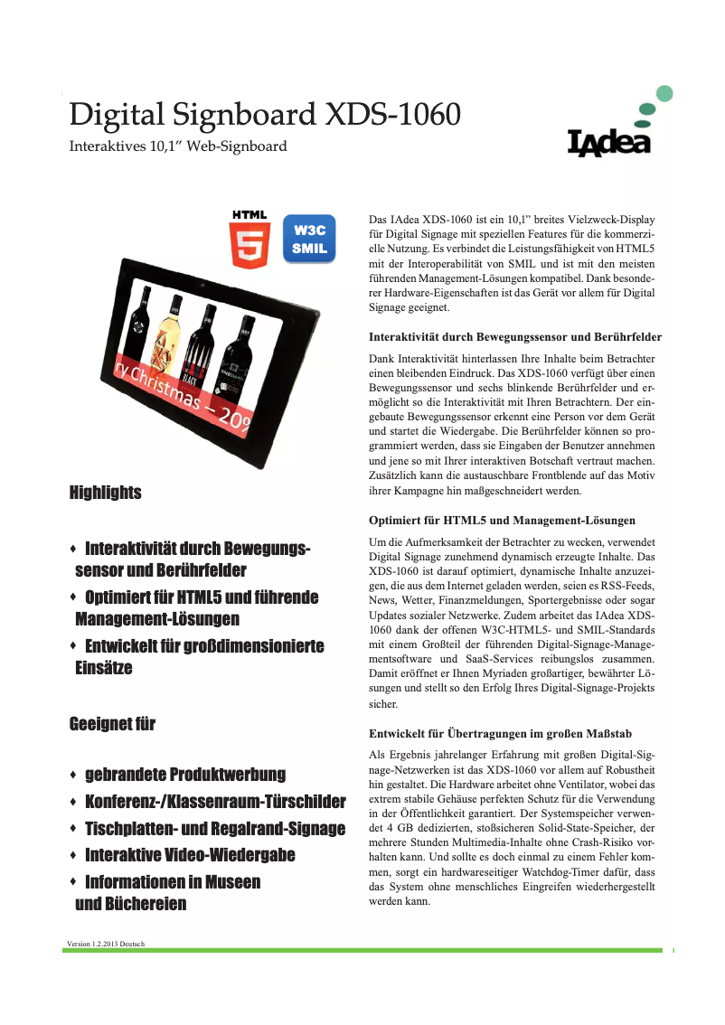 Image de la première page du manuel de l'appareil XDS-1060