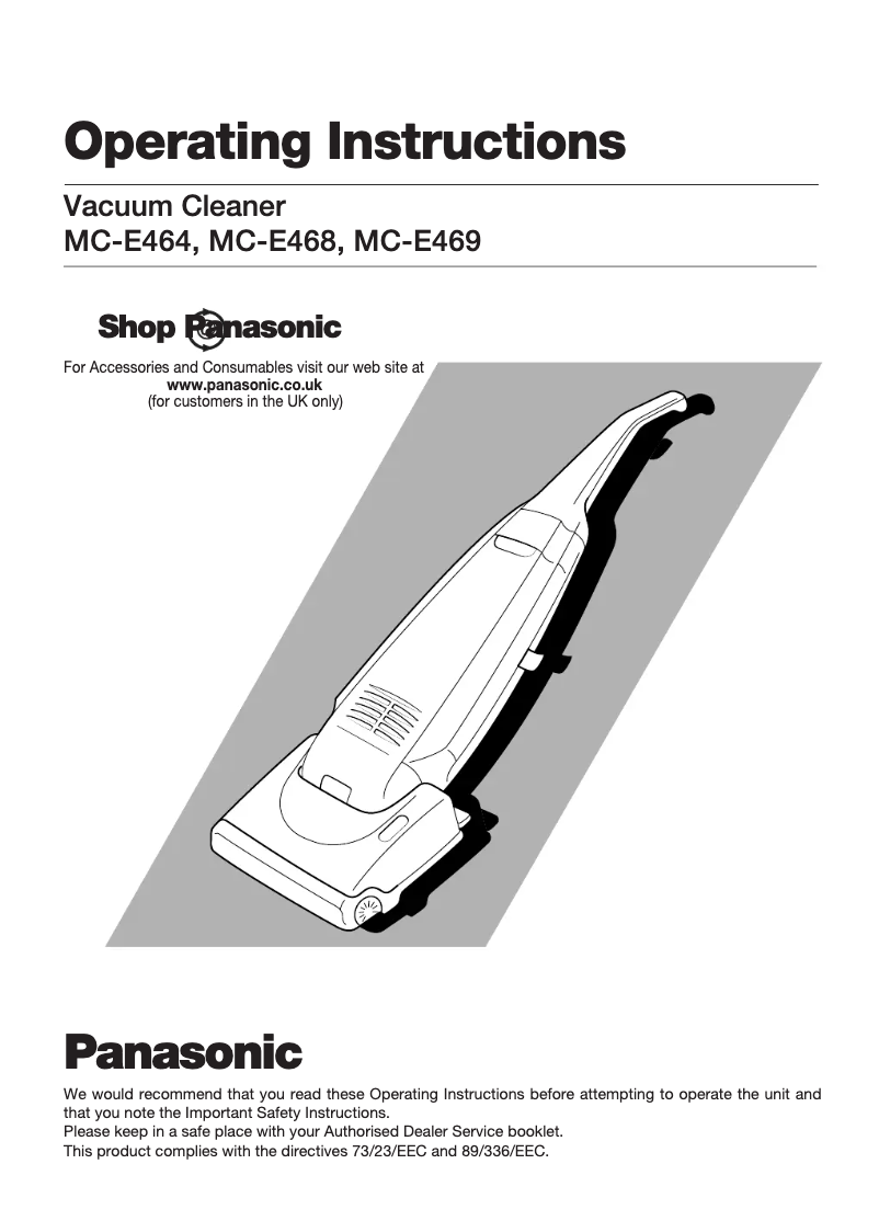 Page 1 de la notice Manuel utilisateur Panasonic MC-E464