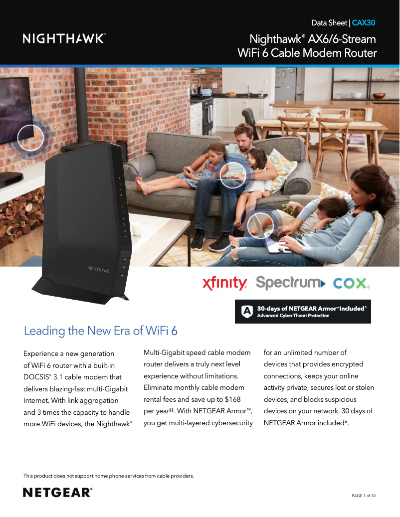 Image de la première page du manuel de l'appareil Nighthawk CAX30