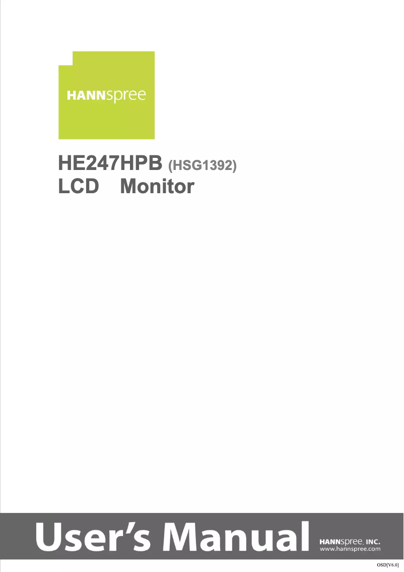 Image de la première page du manuel de l'appareil HE247HPB