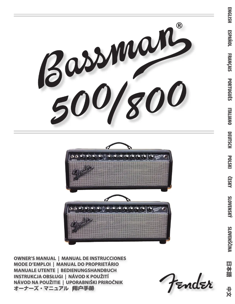 Page 1 de la notice Manuel utilisateur Fender Bassman 800