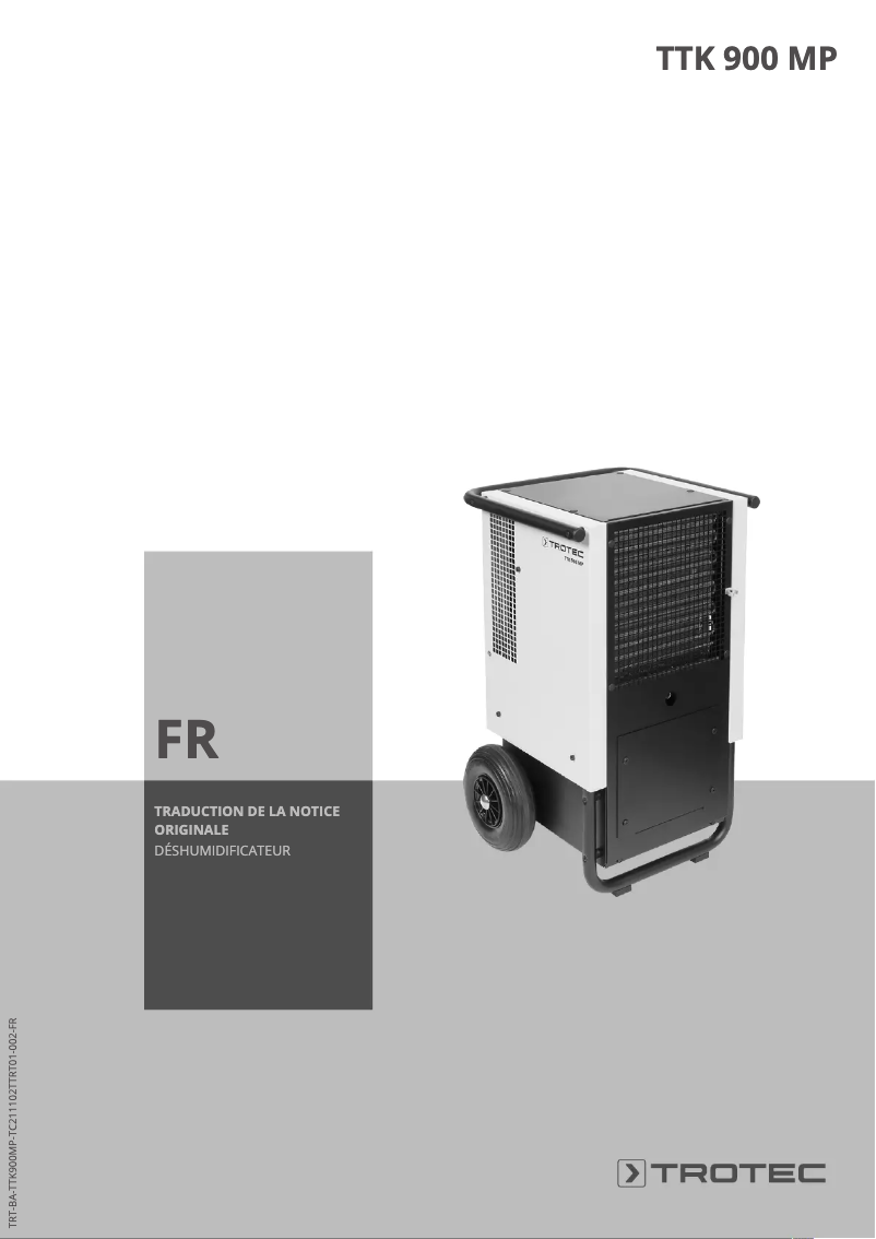 Page n°1 - Manuel utilisateur Trotec TTK 900 MP