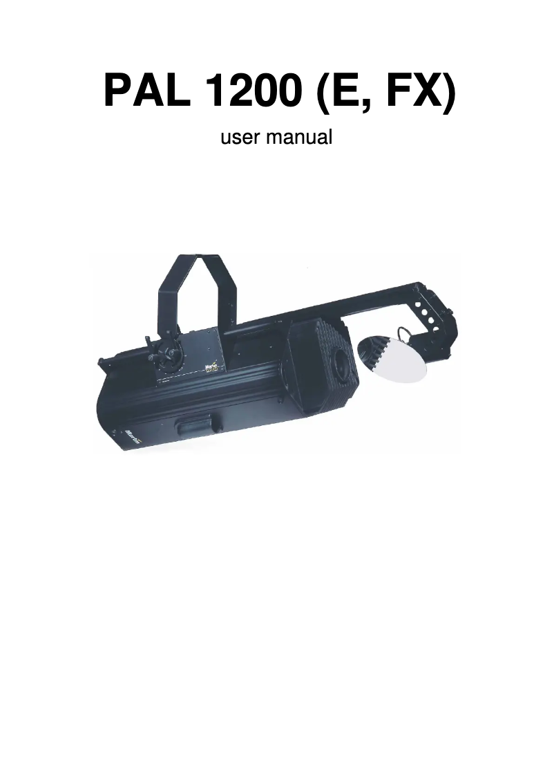 Page n°1 - Manuel utilisateur Martin PAL 1200