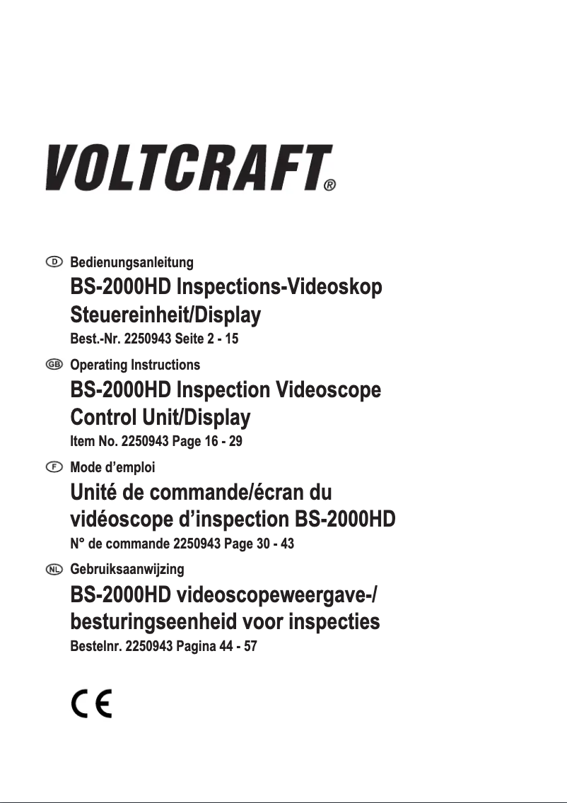 Page 1 de la notice Manuel utilisateur Voltcraft BS-2000HD