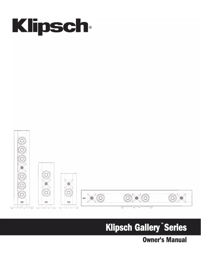 Page n°1 - Manuel utilisateur Klipsch Gallery Series