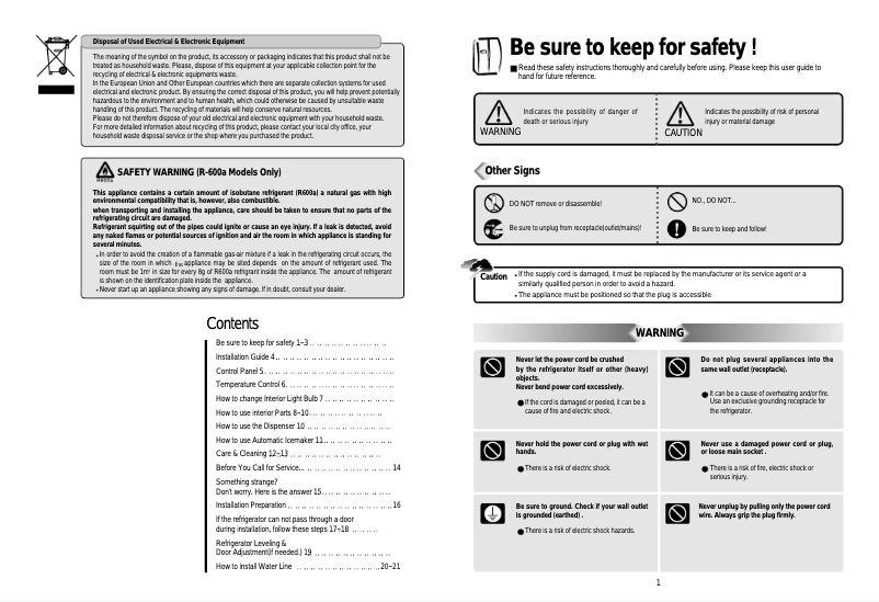 Image de la première page du manuel de l'appareil FRS-U20IAI