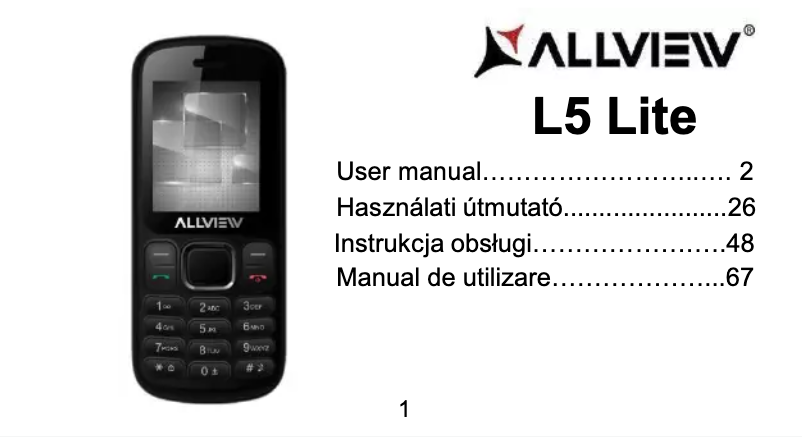 Image de la première page du manuel de l'appareil L5 Lite