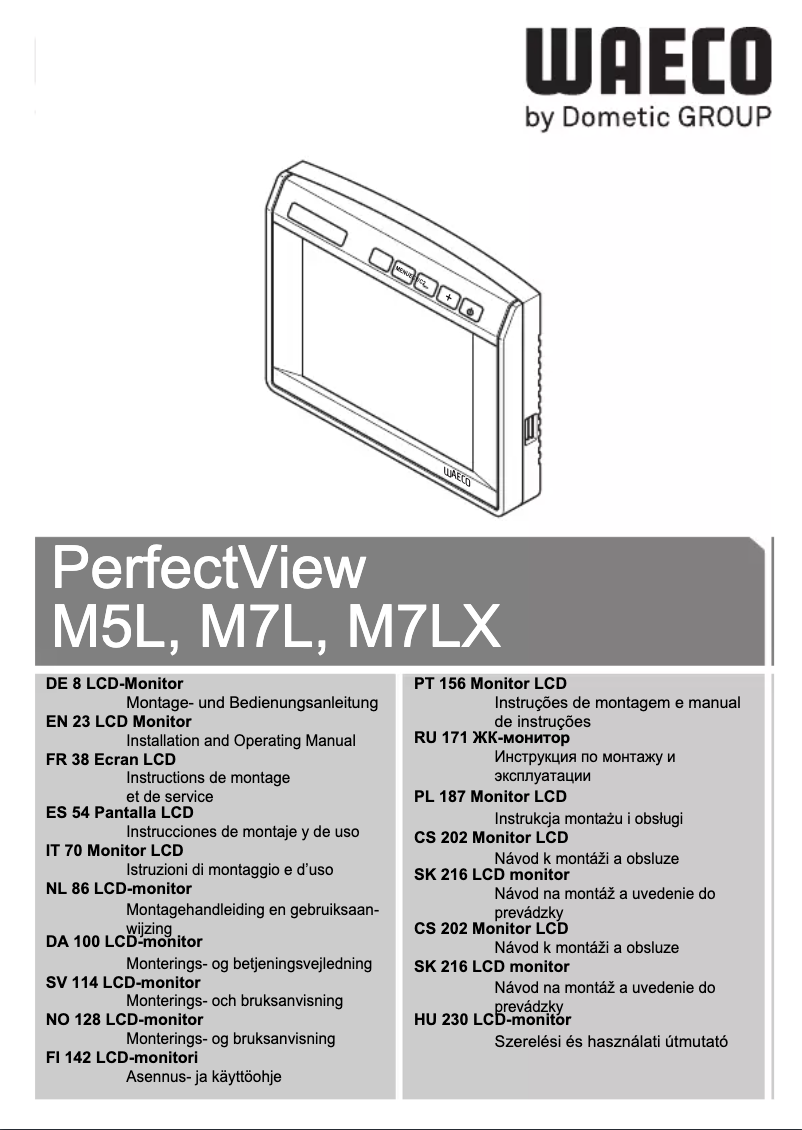 Page 1 de la notice Manuel utilisateur Waeco PerfectView M5L