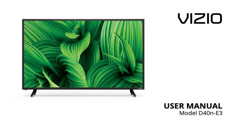 Page 1 de la notice Manuel utilisateur VIZIO D40n-E3