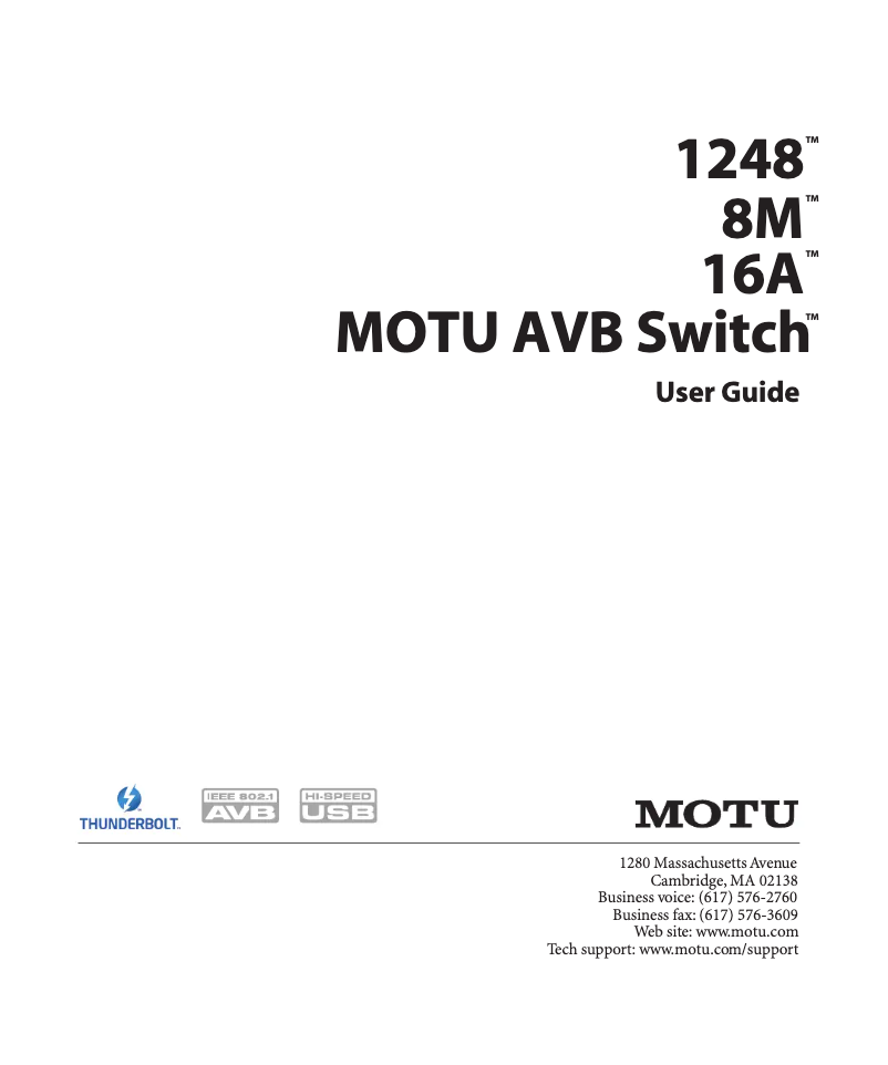Image de la première page du manuel de l'appareil AVB Switch