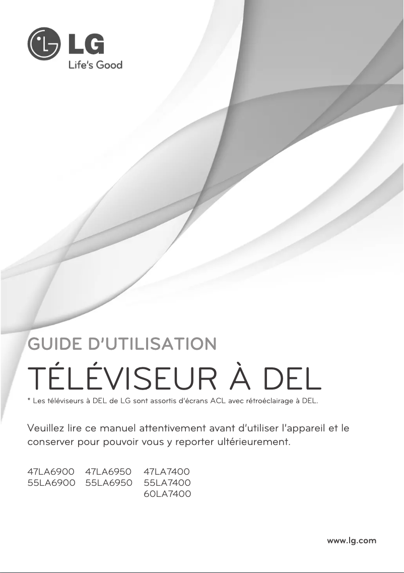 Image de la première page du manuel de l'appareil 55LA6900