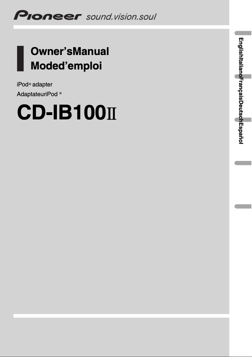 Page n°1 - Manuel utilisateur Pioneer CD-IB100 II