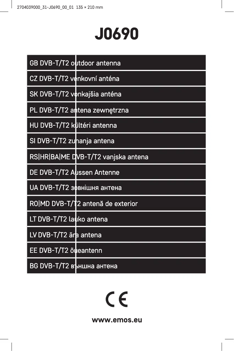 Page n°1 - Manuel utilisateur Emos J0690