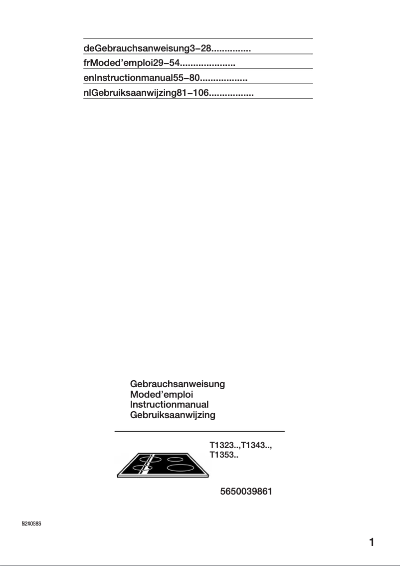 Page n°1 - Manuel utilisateur Neff T1323