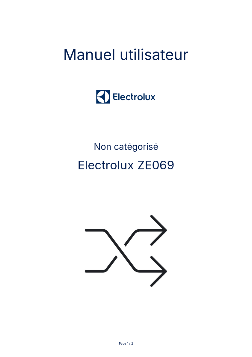 Image de la première page du manuel de l'appareil ZE069