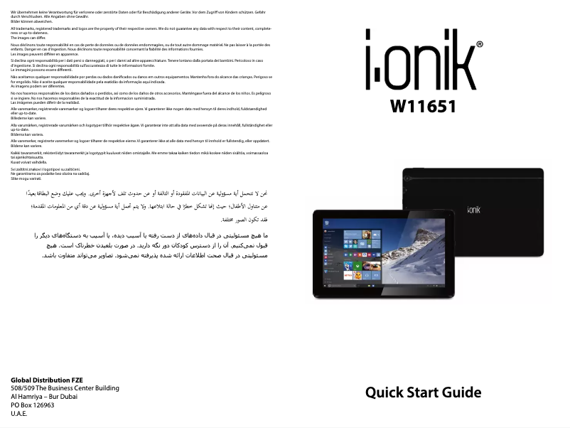 Page 1 de la notice Manuel utilisateur i-onik W1051
