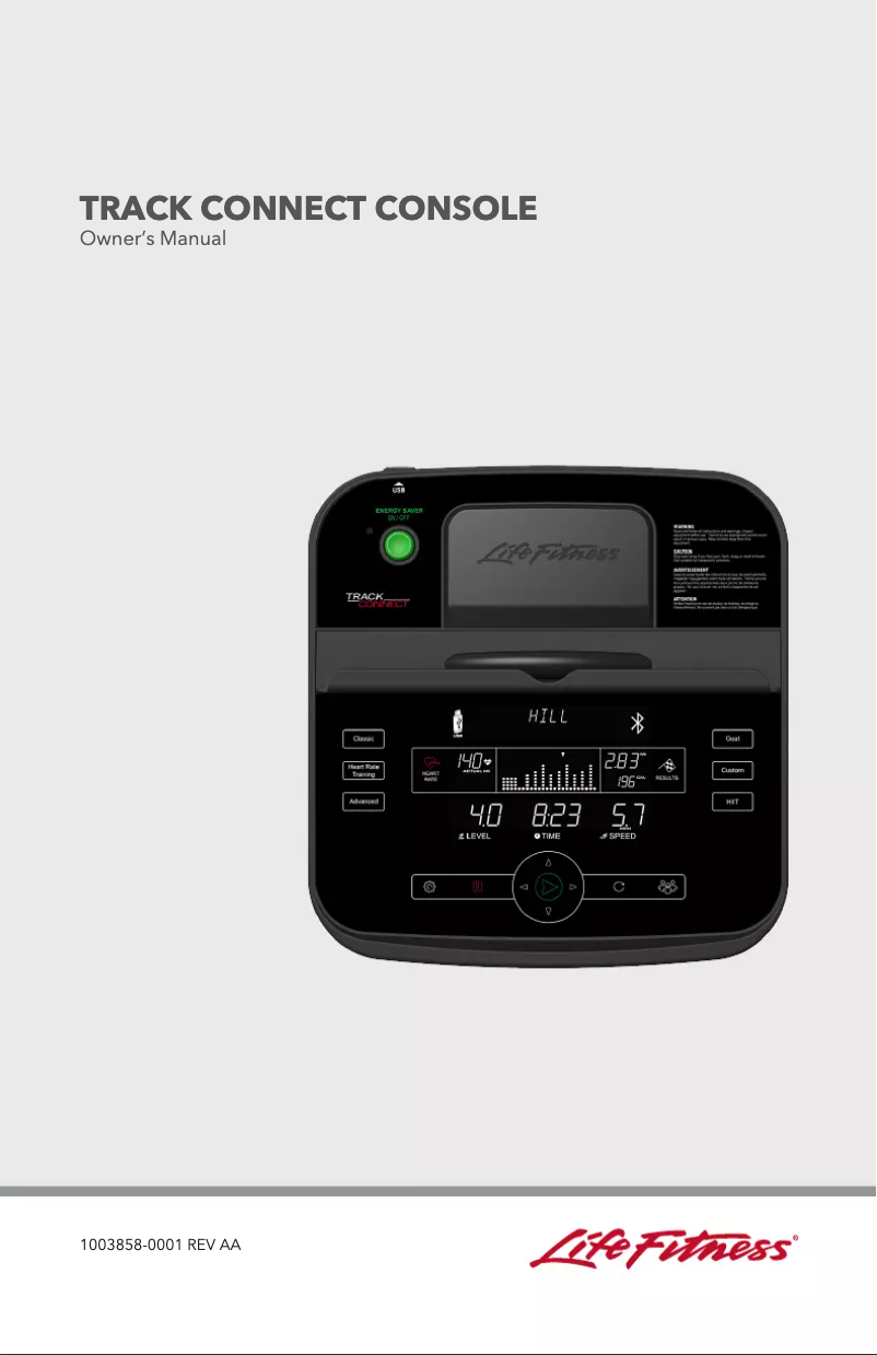 Image de la première page du manuel de l'appareil Track Connect Console